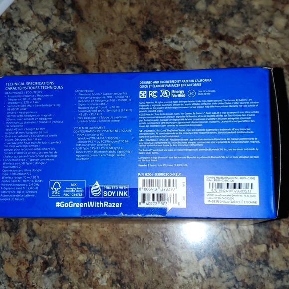 Razer Kaira Hyperspeed Wireless Multi-platform Gaming Headset NEW! - Picture 3 of 3